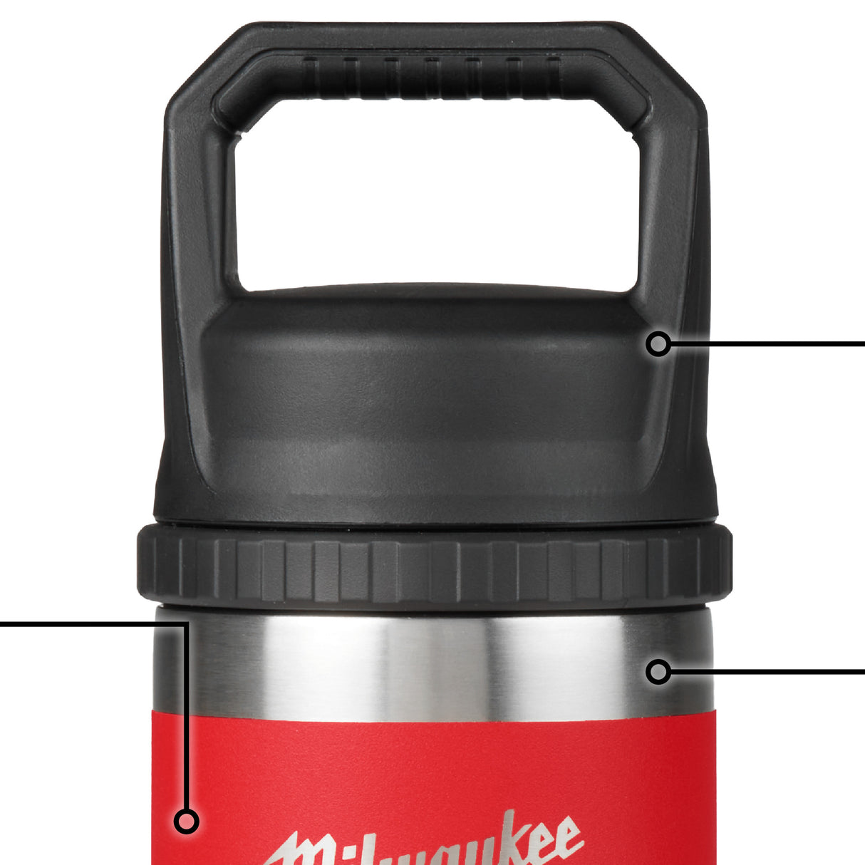 Milwaukee 48-22-8382R PACKOUT 18oz Insulated Bottle with Chug Lid - Red