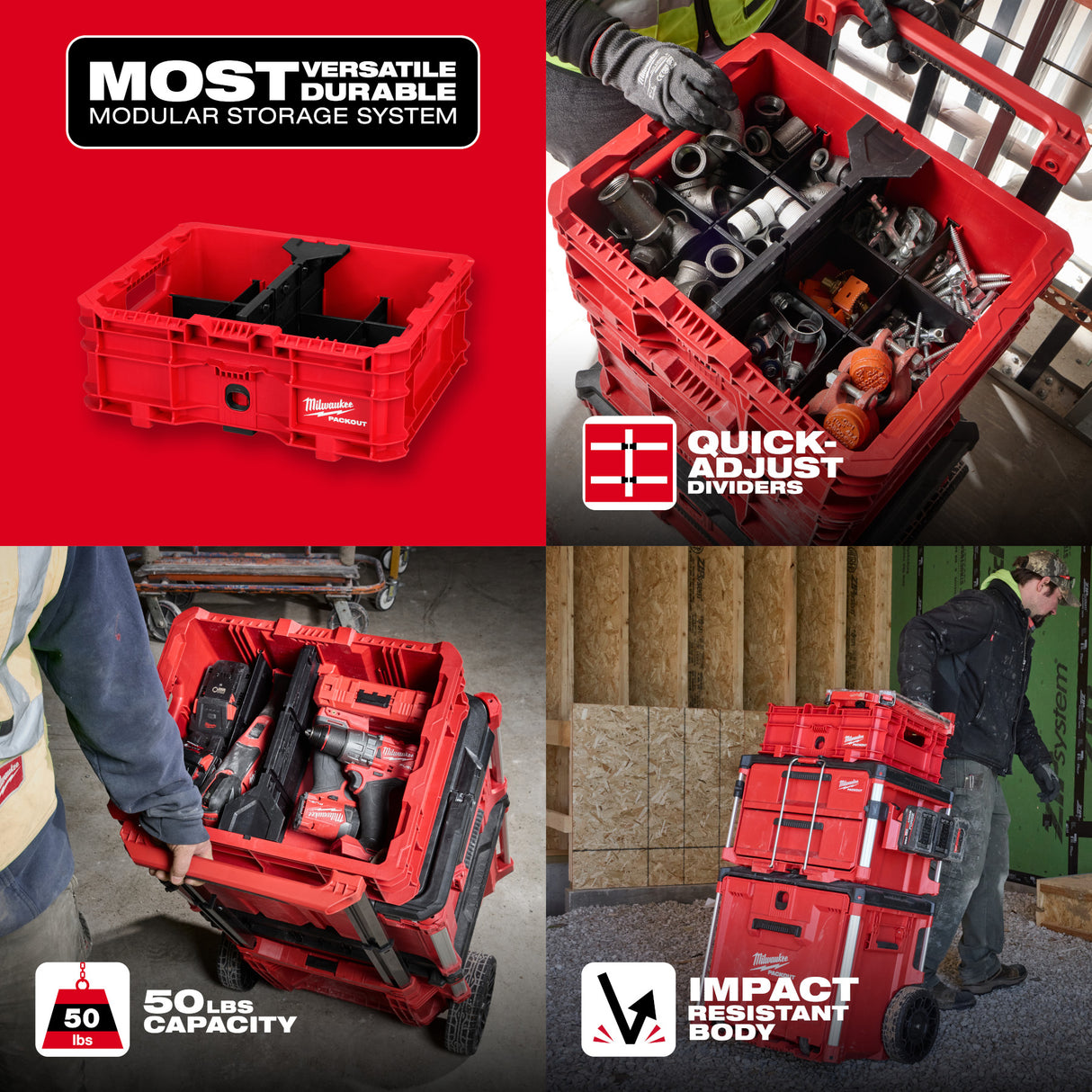 Milwaukee Tool 48-22-8438 PACKOUT™ Low-Profile Crate