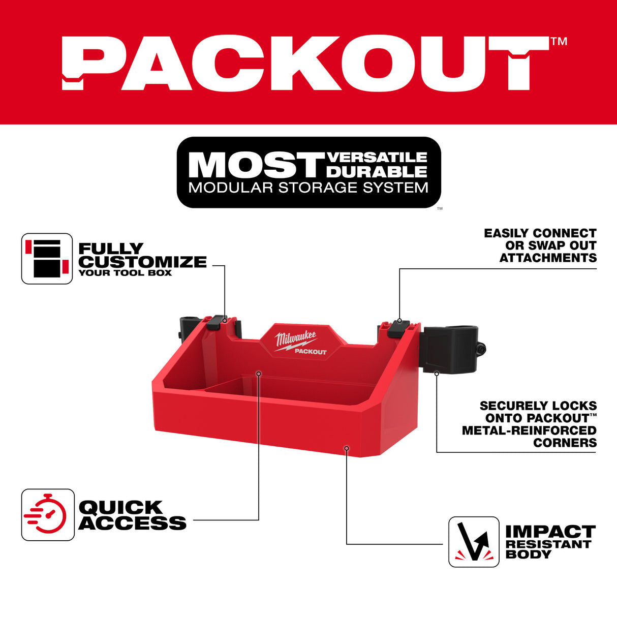 Milwaukee 48-22-8605 PACKOUT™ Tool Box Tray Attachment