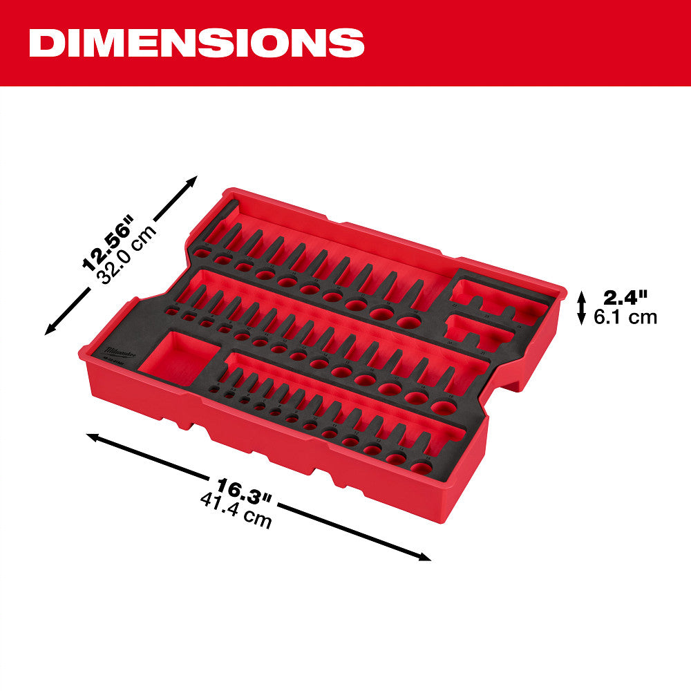 Milwaukee 48-22-9490 242pc. 1/4”, 3/8”, & 1/2” Drive Metric & SAE Ratchet & Socket Set with Trays for PACKOUT™ Drawers