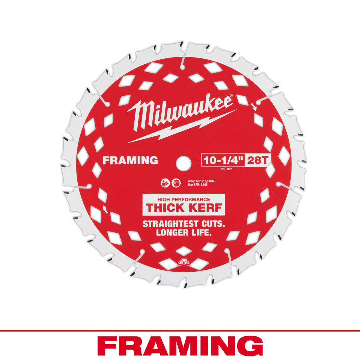 Milwaukee 10-1/4” 28T Thick Kerf Framing Circular Saw Blade