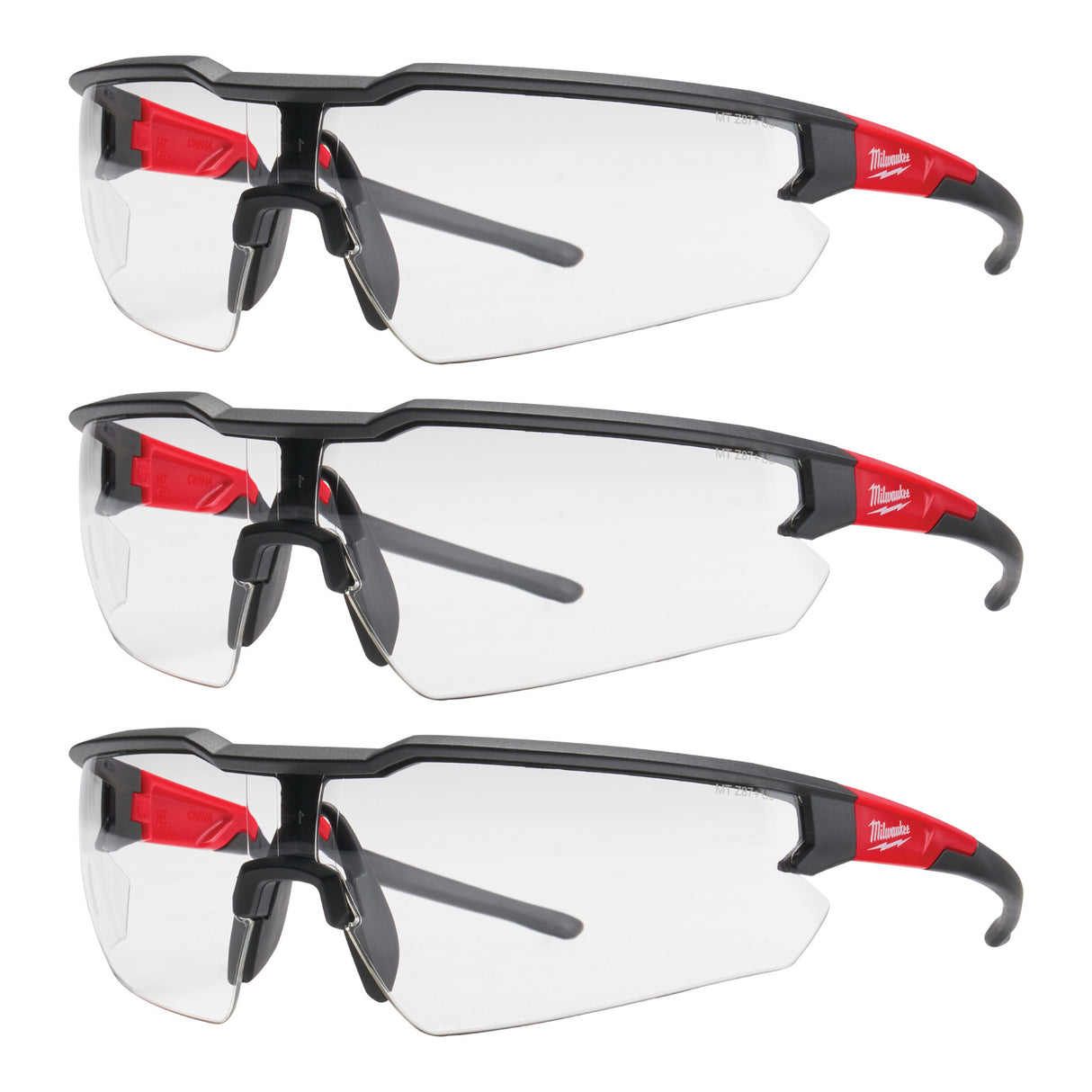 Milwaukee 48-73-2052 3PK Safety Glasses - Clear Anti-Scratch Lenses