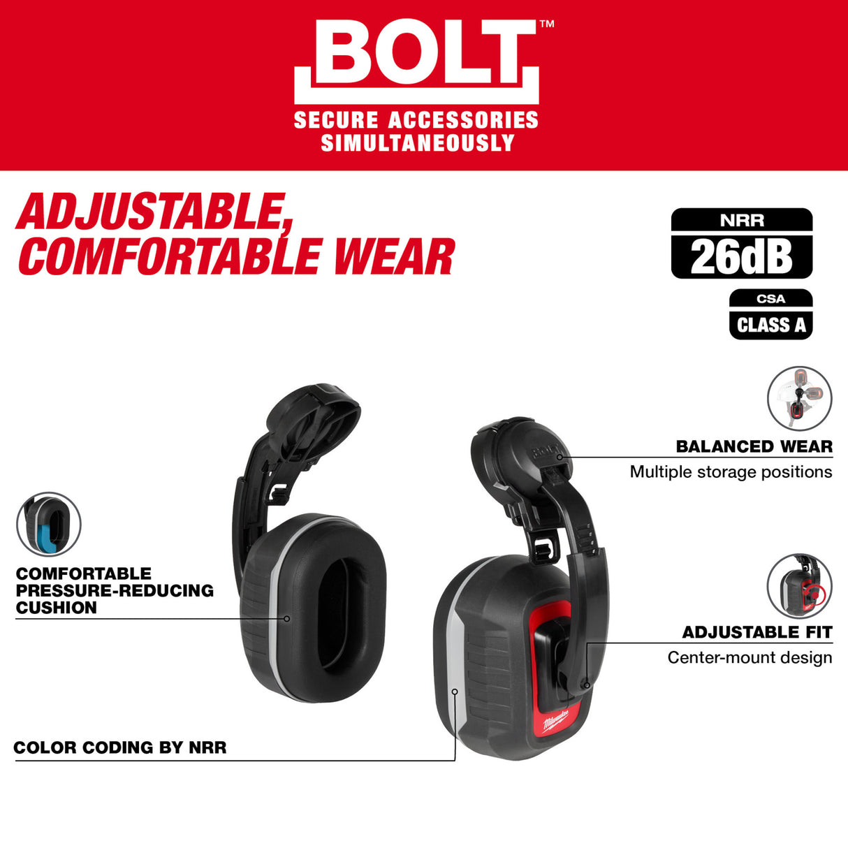 Milwaukee 48-73-3251 26db BOLT™ Earmuffs
