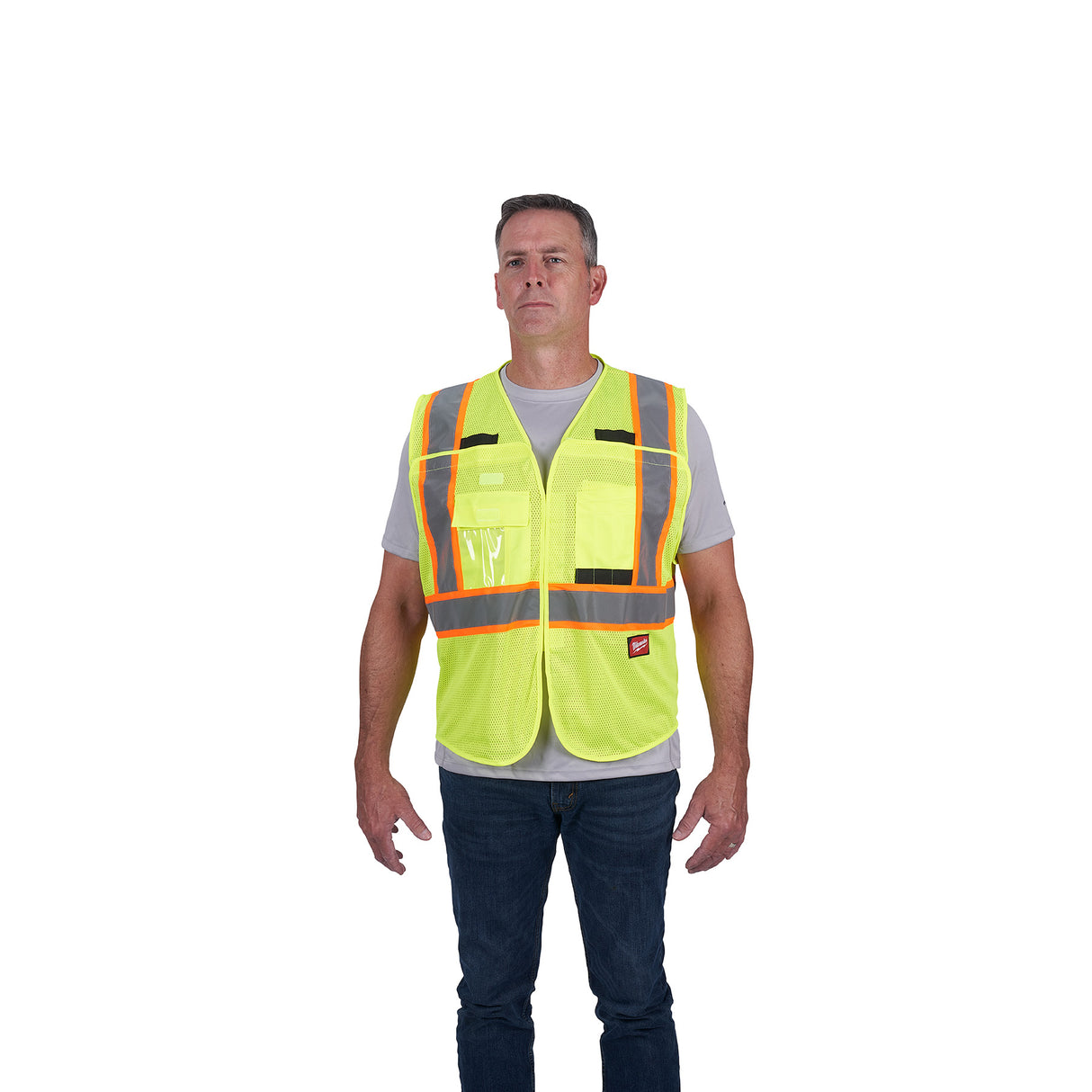 Milwaukee 48-73-5172 Class 2 Breakaway High Visibility Yellow Mesh Safety Vest - L/XL (CSA)