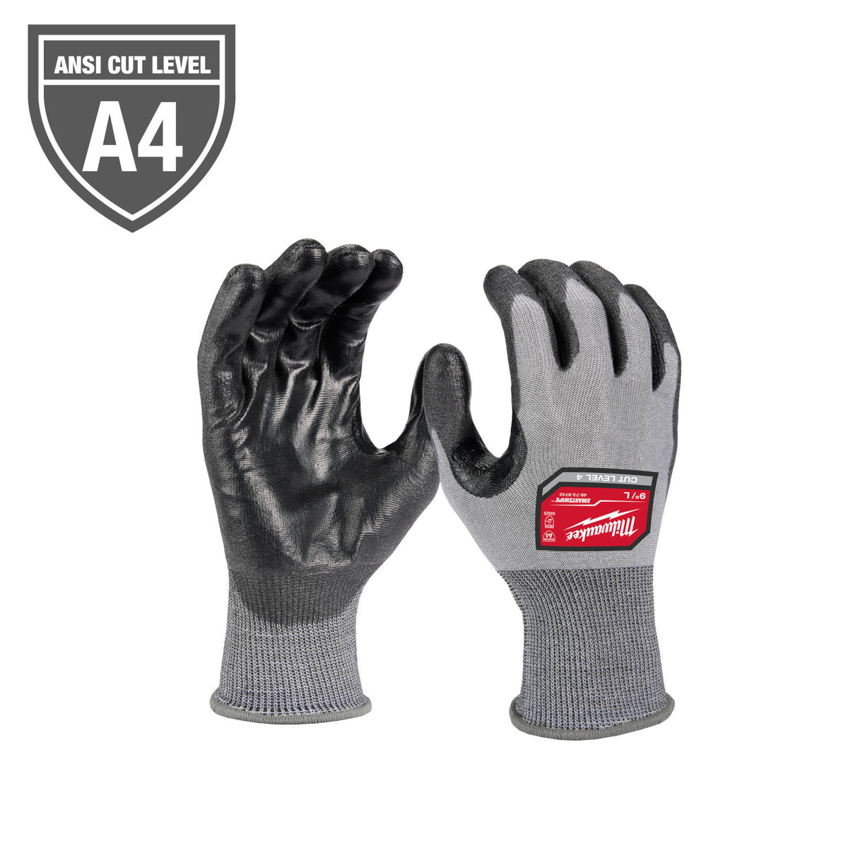 Milwaukee Cut Level 4 High-Dexterity Polyurethane Dipped Gloves LG