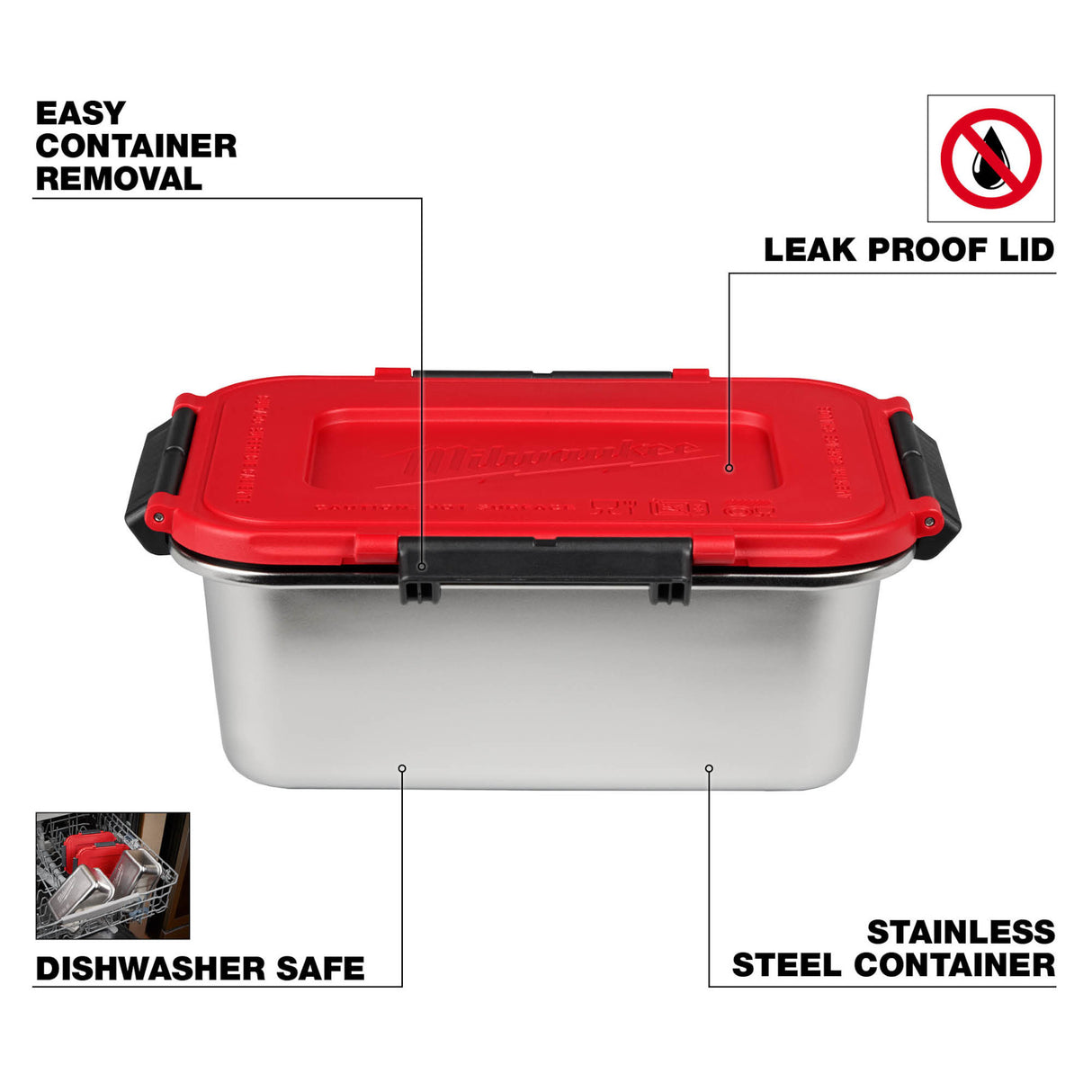 Milwaukee Tool 49-16-0202 Stainless Steel Container with Lid for M18™ Jobsite Lunch Warmer