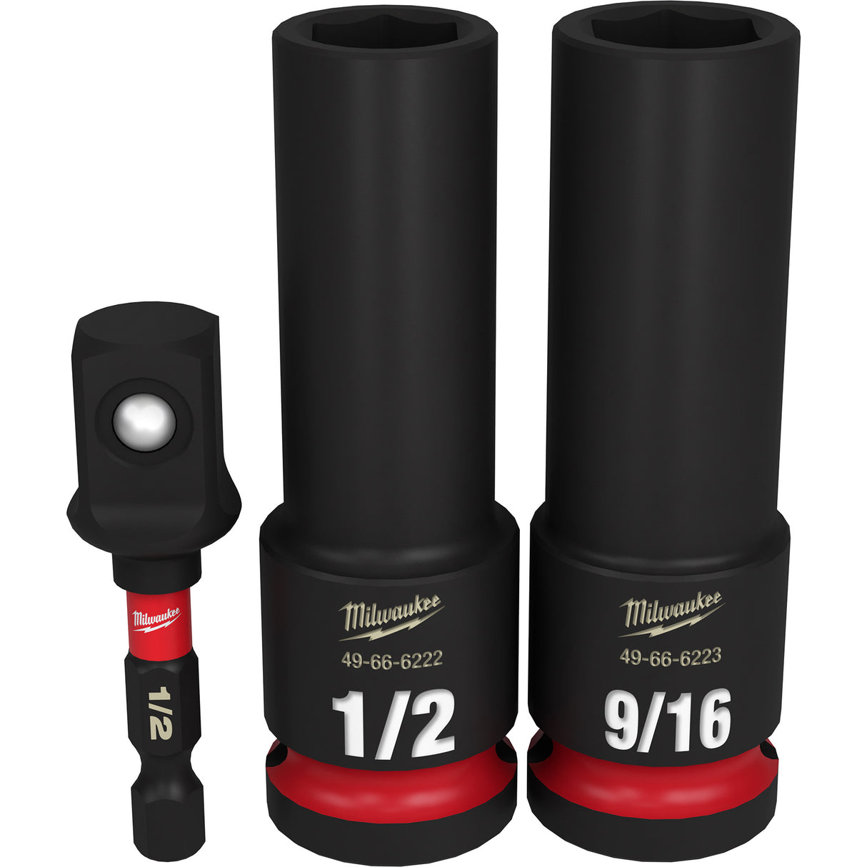Milwaukee 1/2" 3PC SHOCKWAVE Impact Duty™ Drive SAE Deep 6 Point Socket Set 49-66-4485