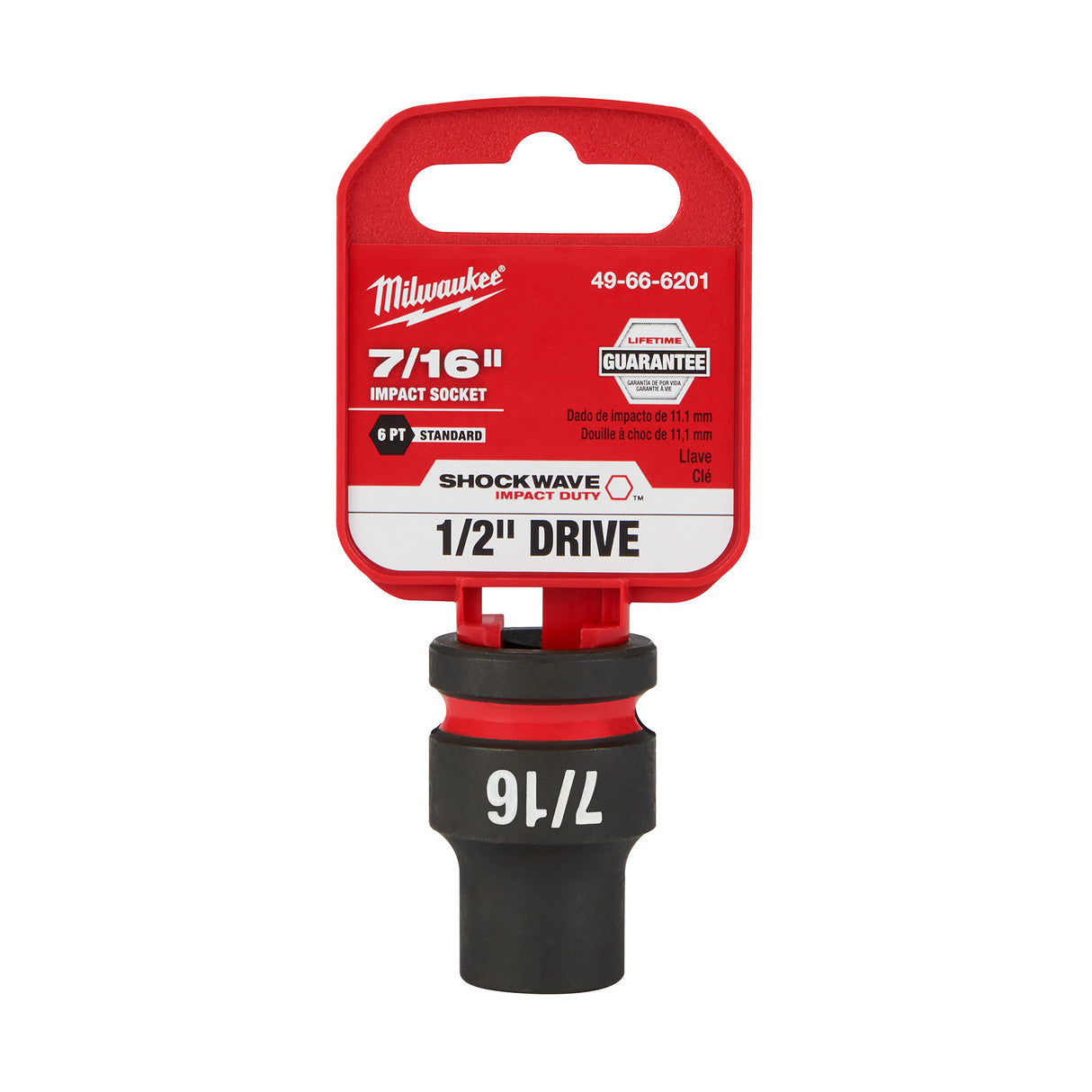 Milwaukee SHOCKWAVE Impact Duty™ 1/2" Drive 7/16" 6 Point Sockets 49-66-6201