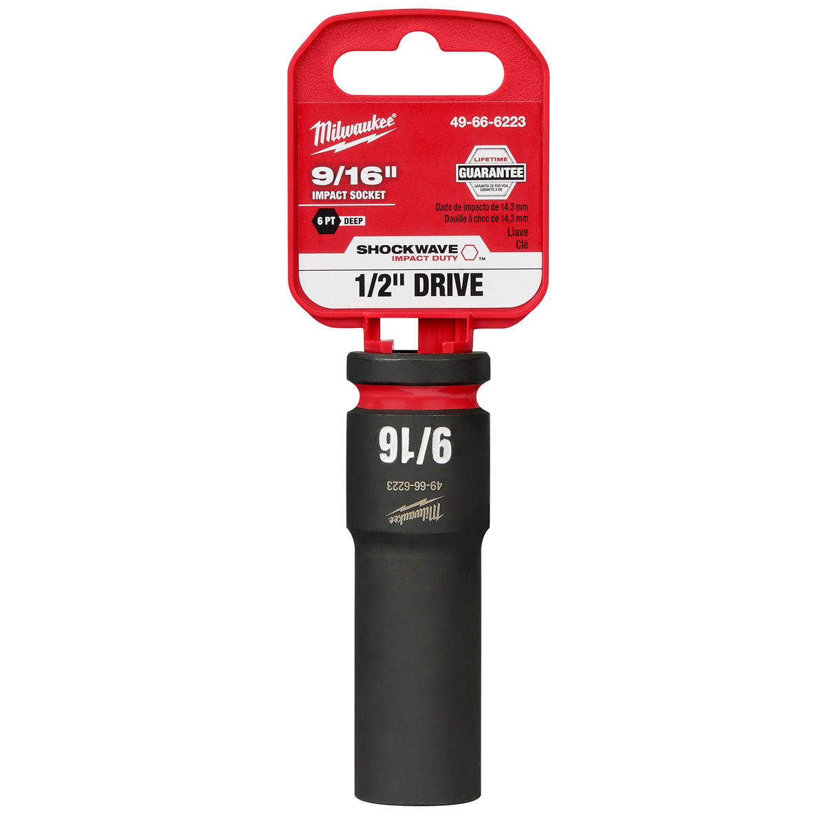 Milwaukee 1/2" Drive 9/16" 6 Point Socket SHOCKWAVE Impact Duty™ 49-66-6223