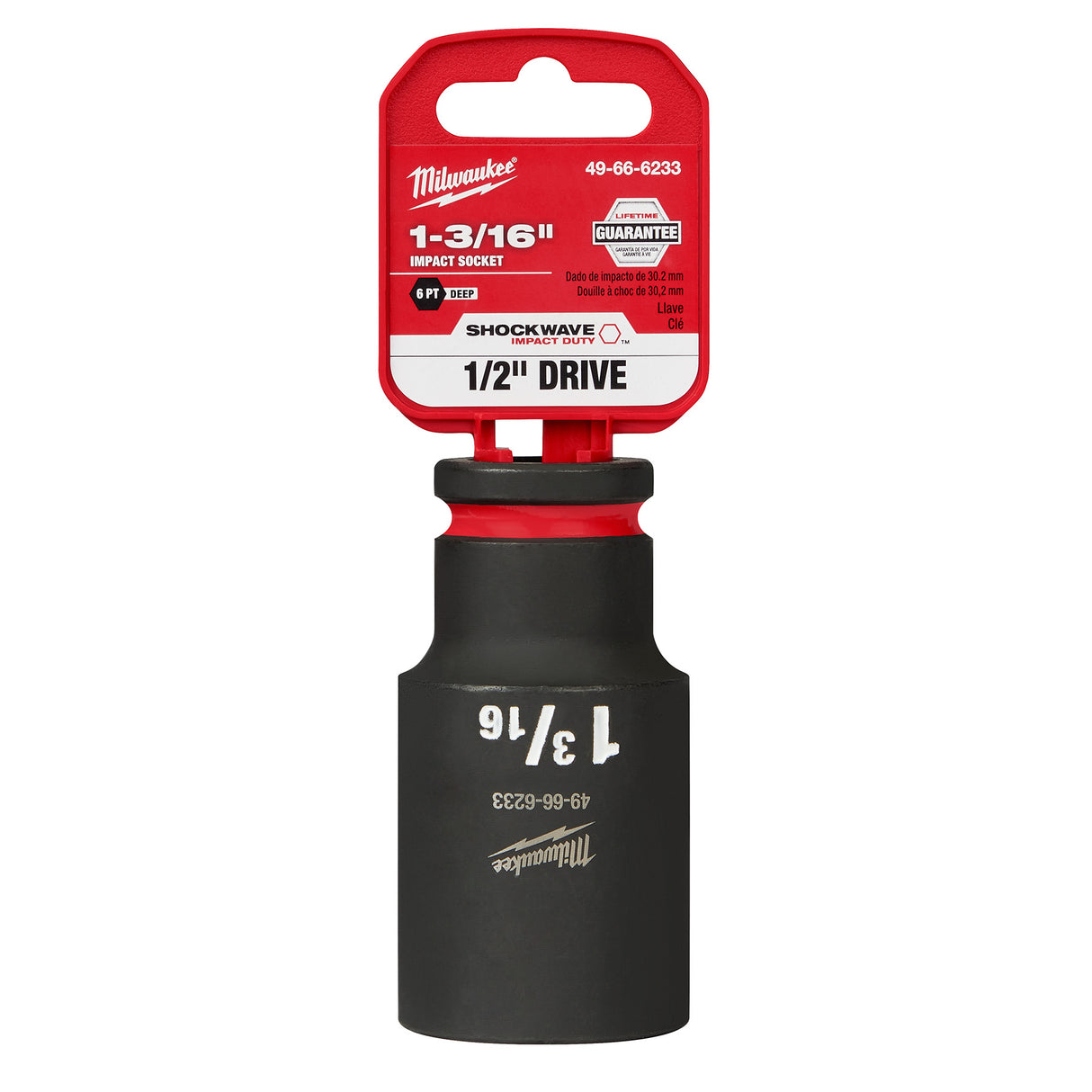 Milwaukee 1/2" Drive 1-3/16" 6 Point Socket SHOCKWAVE Impact Duty™ 49-66-6233