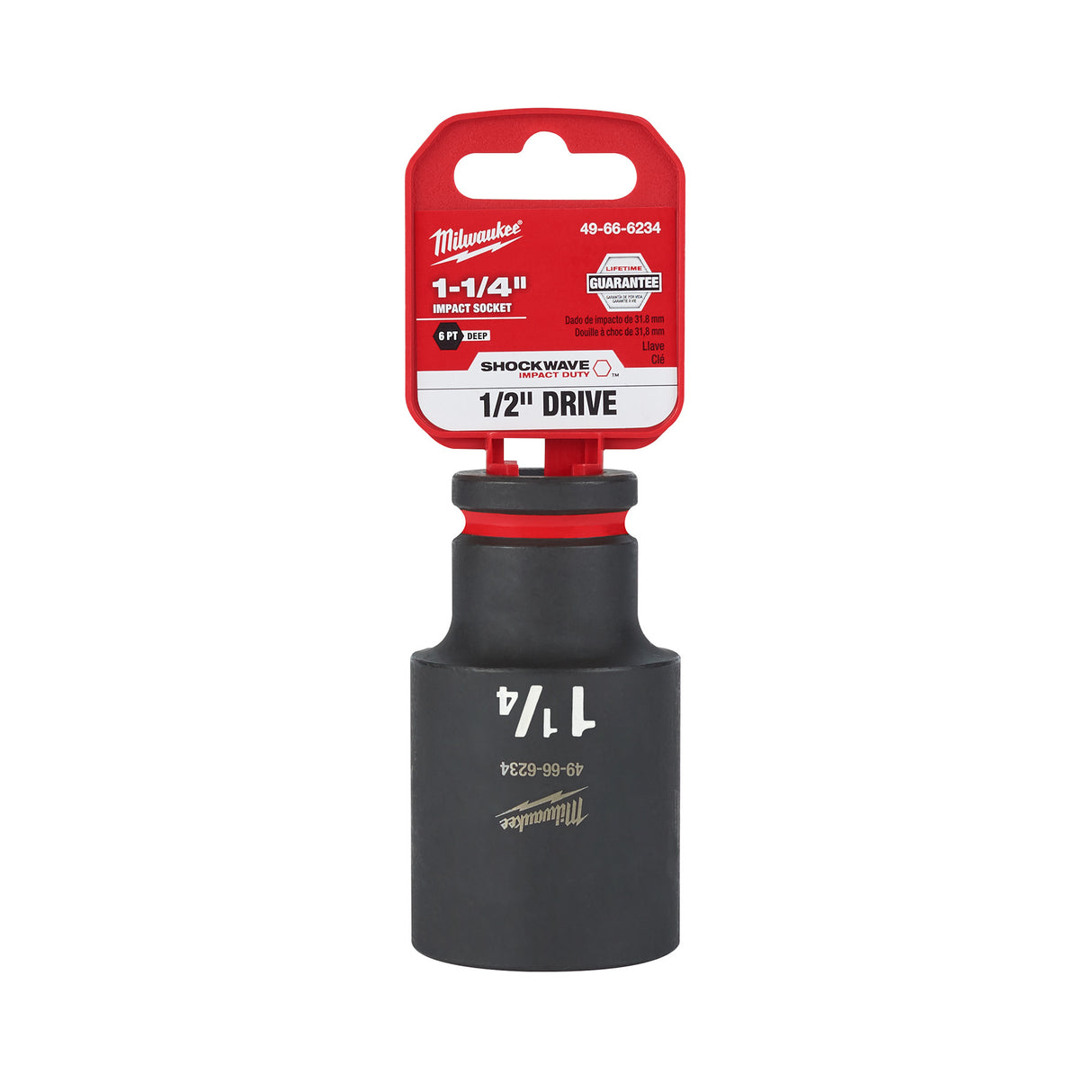 Milwaukee 1/2" Drive 1-1/4" 6 Point Socket SHOCKWAVE Impact Duty™ 49-66-6234