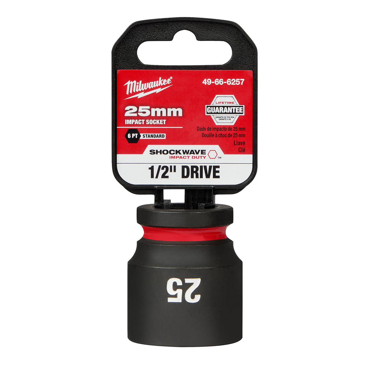 Milwaukee 1/2" Drive 25MM 6 Point Socket SHOCKWAVE Impact Duty™ 49-66-6257
