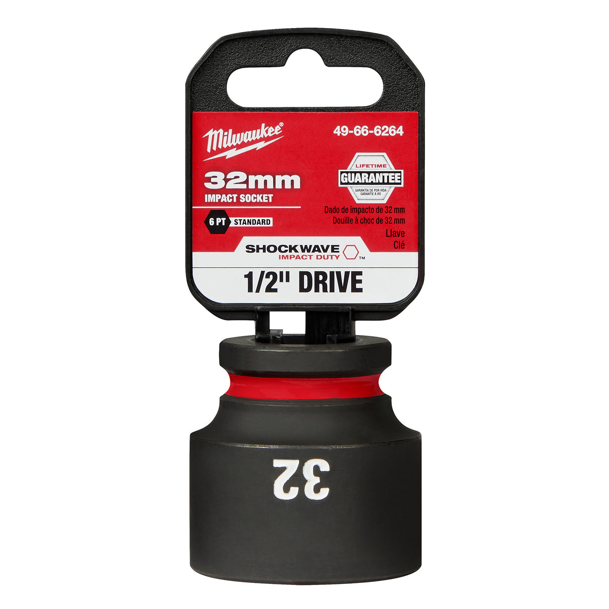 Milwaukee 1/2" Drive 32MM 6 Point Socket SHOCKWAVE Impact Duty™ 49-66-6264