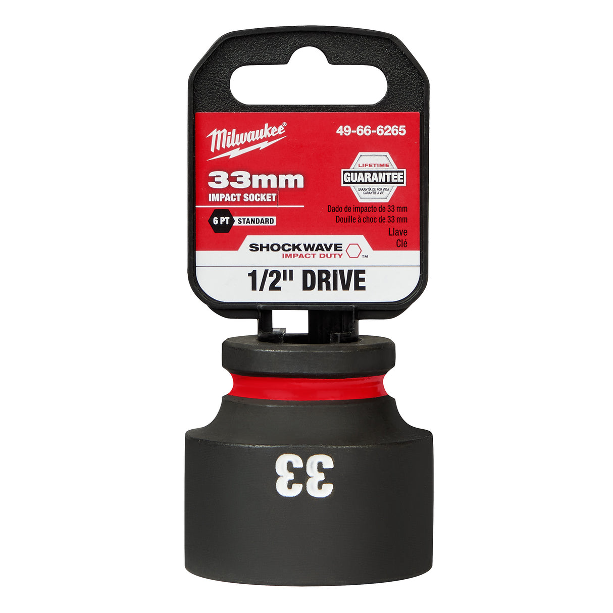 Milwaukee 1/2" Drive 33MM 6 Point Socket SHOCKWAVE Impact Duty™ 49-66-6265