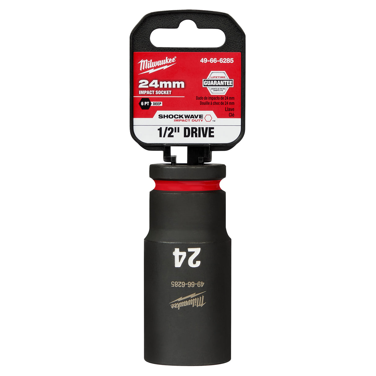 Milwaukee 1/2" Drive 24MM Deep 6 Point Socket SHOCKWAVE Impact Duty™ 49-66-6285