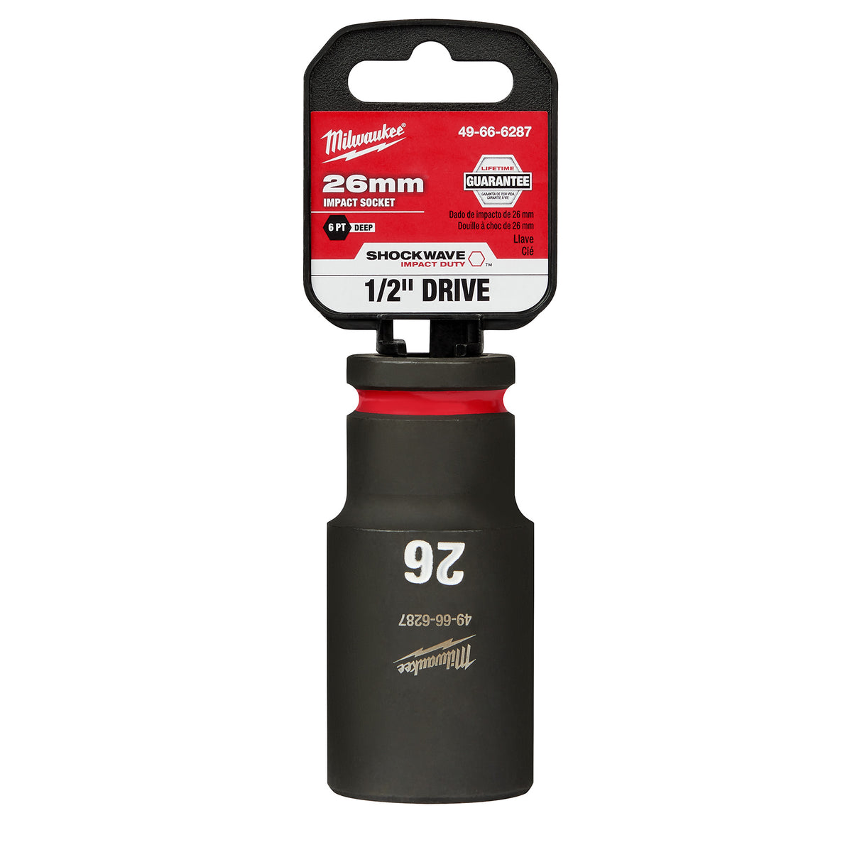 Milwaukee 1/2" Drive 26MM Deep 6 Point Socket SHOCKWAVE Impact Duty™ 49-66-6287