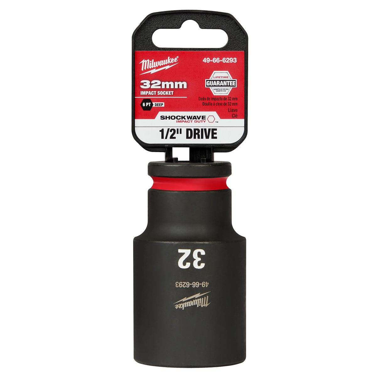 Milwaukee 1/2" Drive 32MM Deep 6 Point Socket SHOCKWAVE Impact Duty™ 49-66-6293