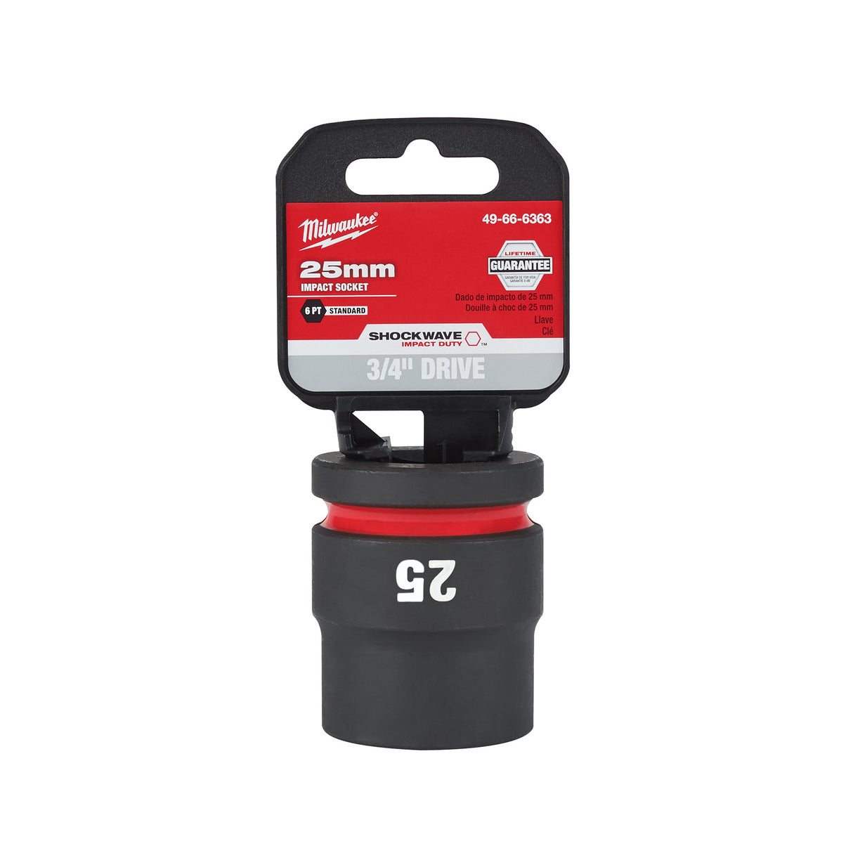 Milwaukee SHOCKWAVE™ Impact Duty 3/4" Drive 25mm Standard 6 Point Socket 49-66-6363