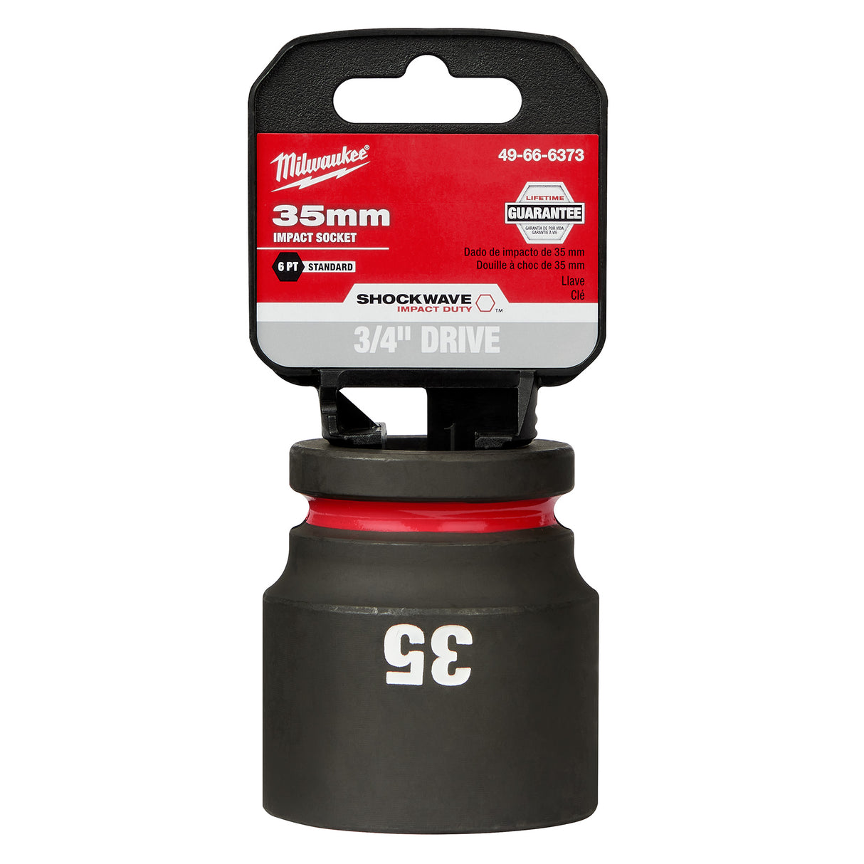Milwaukee SHOCKWAVE™ Impact Duty 3/4" Drive 35MM Standard 6 Point Socket 49-66-6373