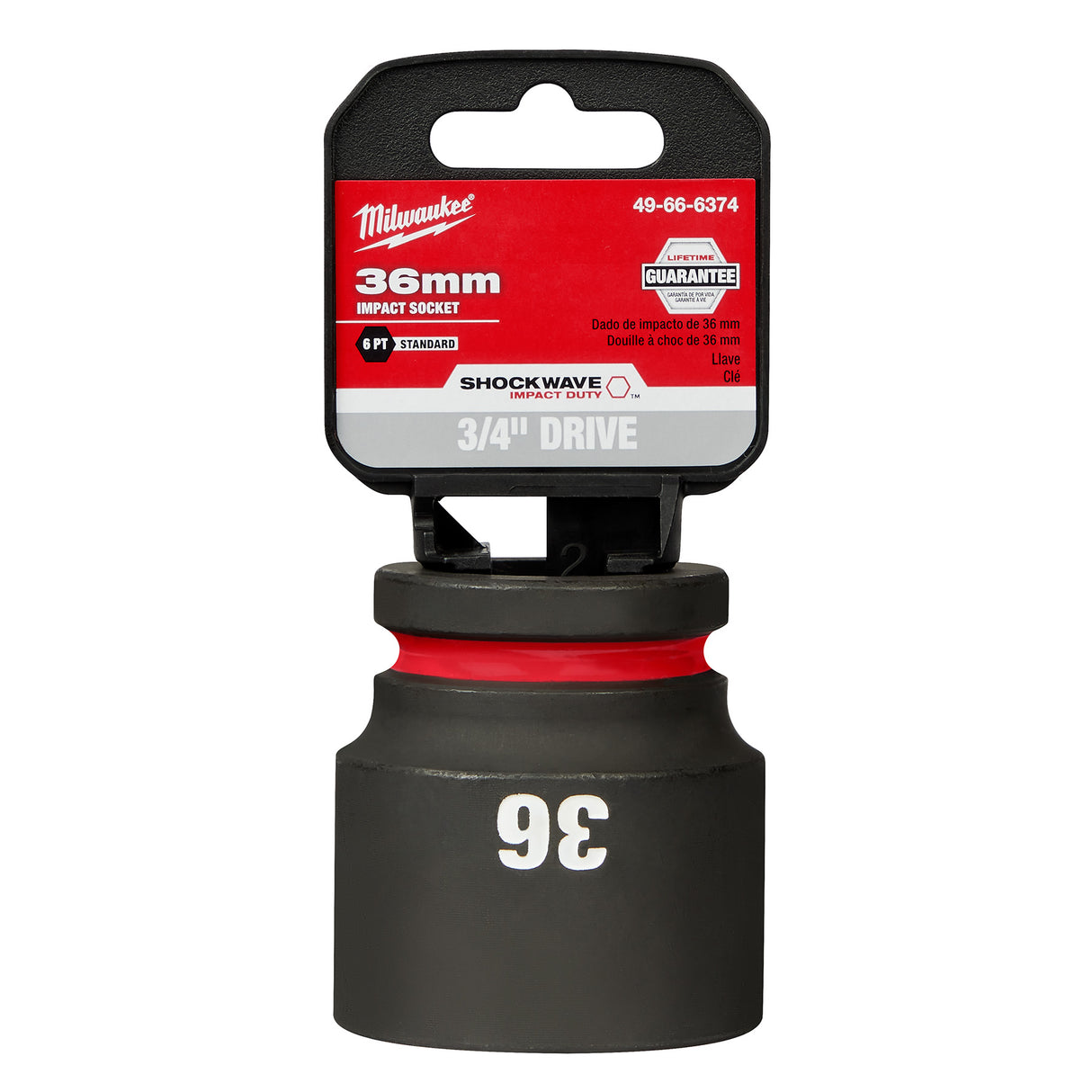 Milwaukee SHOCKWAVE Impact Duty™ 3/4"Drive 36MM Standard 6 Point Socket 49-66-6374