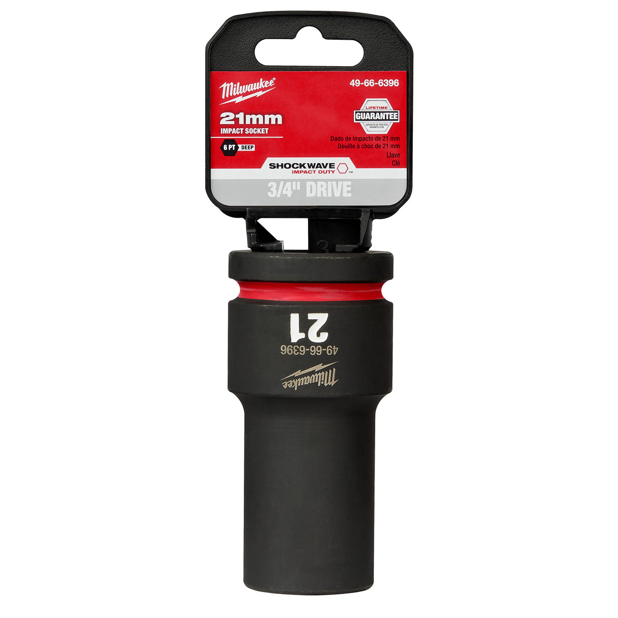 Milwaukee SHOCKWAVE™ Impact Duty 3/4" Drive 21MM Deep 6 Point Socket 49-66-6396
