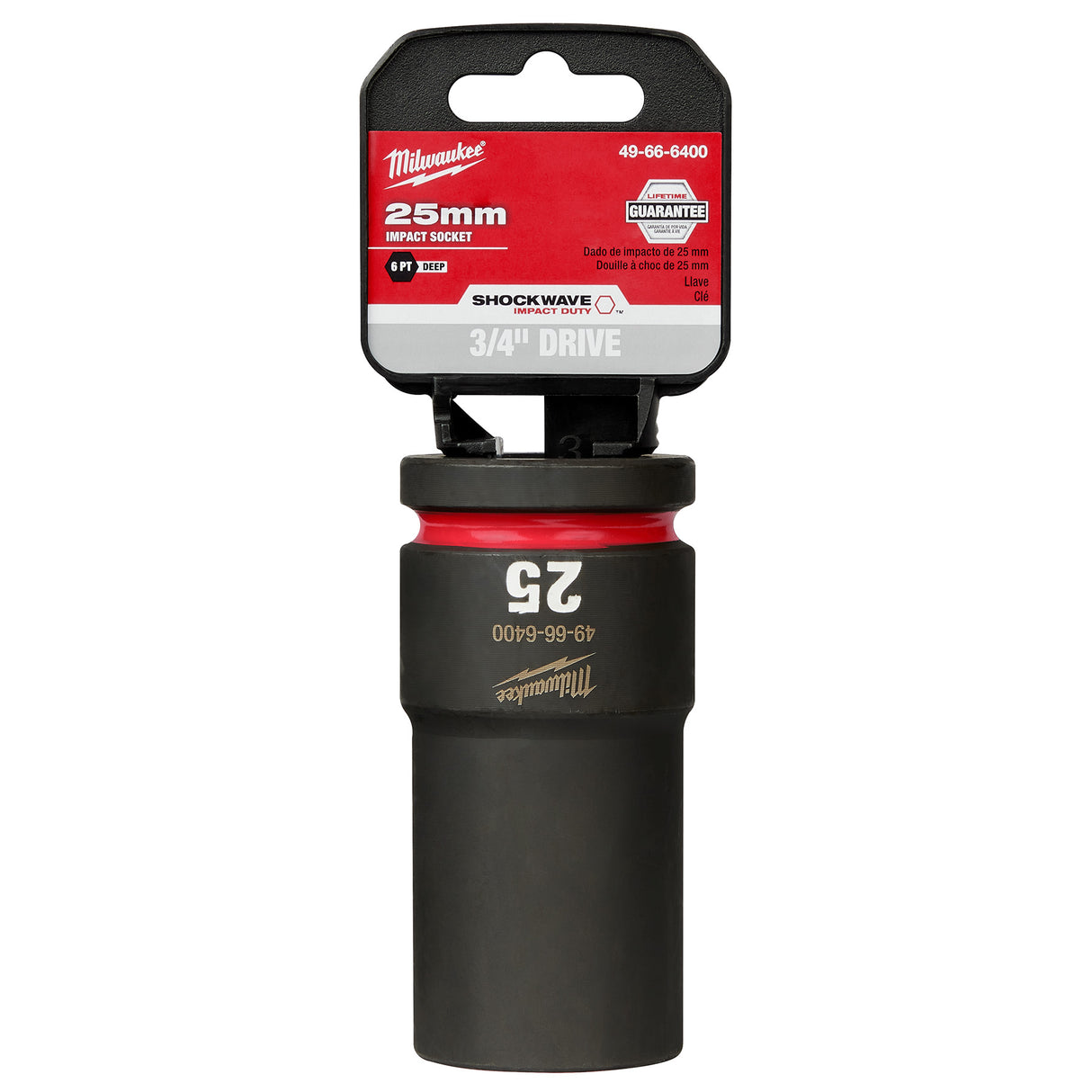 Milwaukee SHOCKWAVE™ Impact Duty 3/4" Drive 25mm Deep 6 Point Socket 49-66-6400