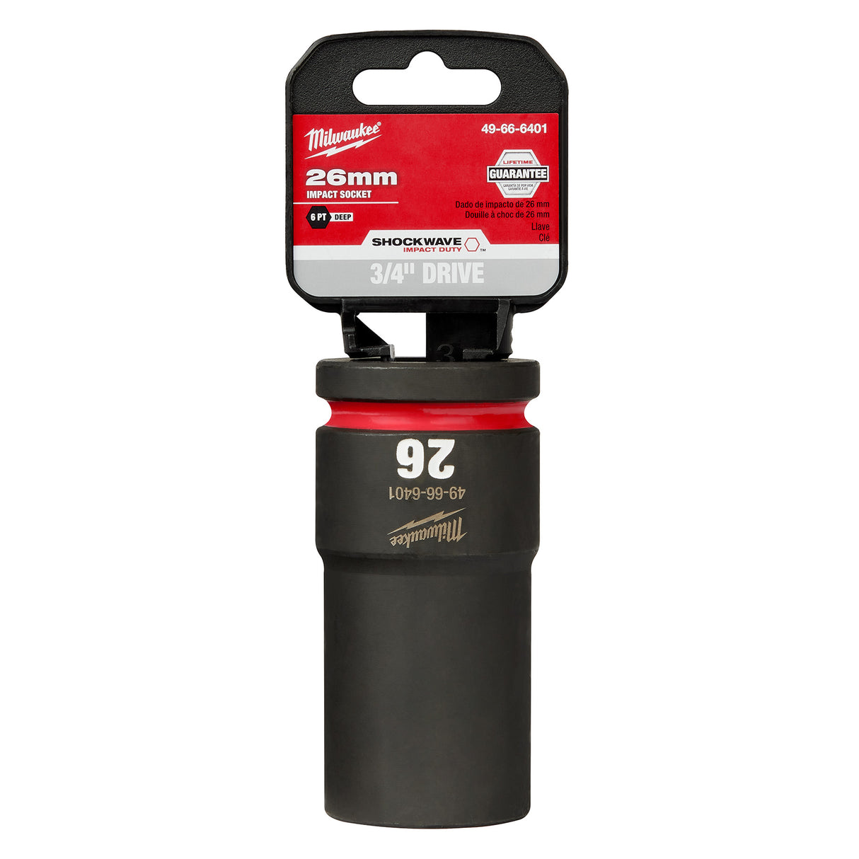 Milwaukee SHOCKWAVE™ Impact Duty 3/4" Drive 26MM Deep 6 Point Socket 49-66-6401