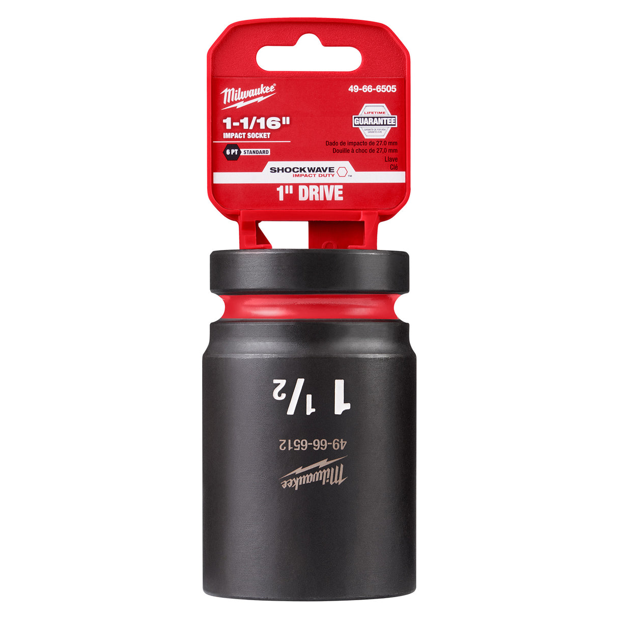 Milwaukee SHOCKWAVE™ Impact Duty 1" Drive 1-1/16" Deep 6 Point Socket 49-66-6505