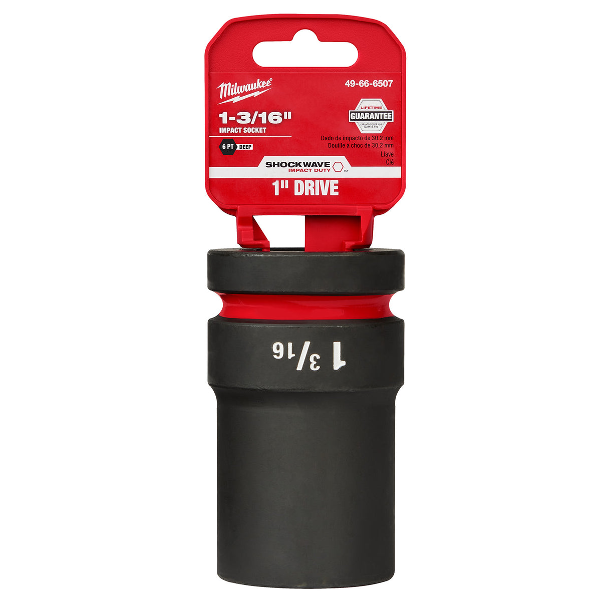 Milwaukee SHOCKWAVE™ Impact Duty 1" Drive 1-3/16" Deep 6 Point Socket 49-66-6507