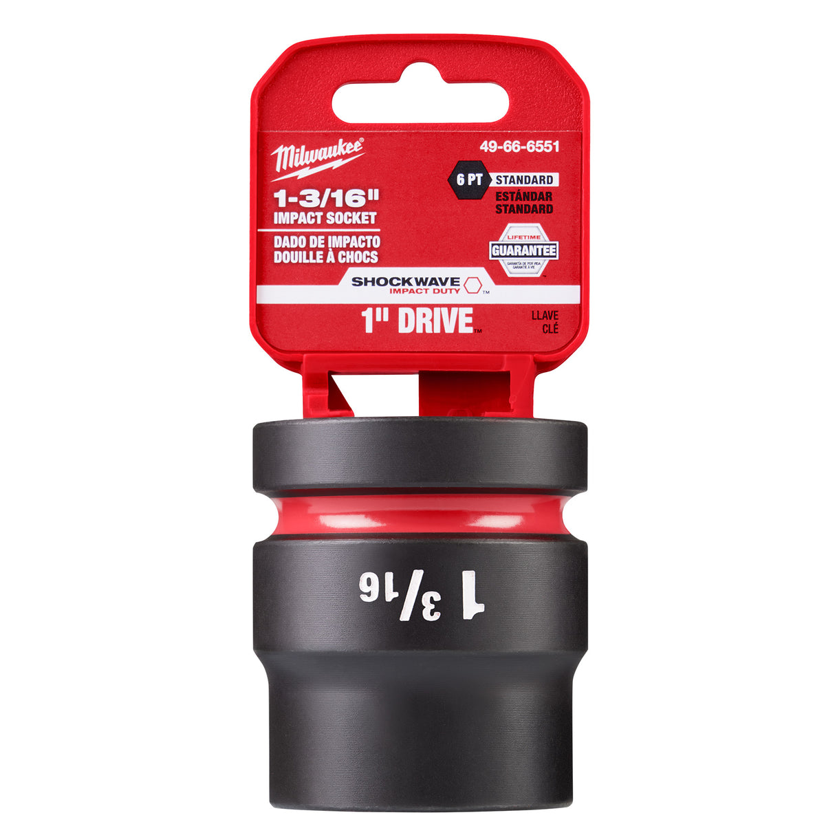 Milwaukee SHOCKWAVE Impact Duty™ 1" Drive 1-3/16" Standard 6 Point Socket 49-66-6551