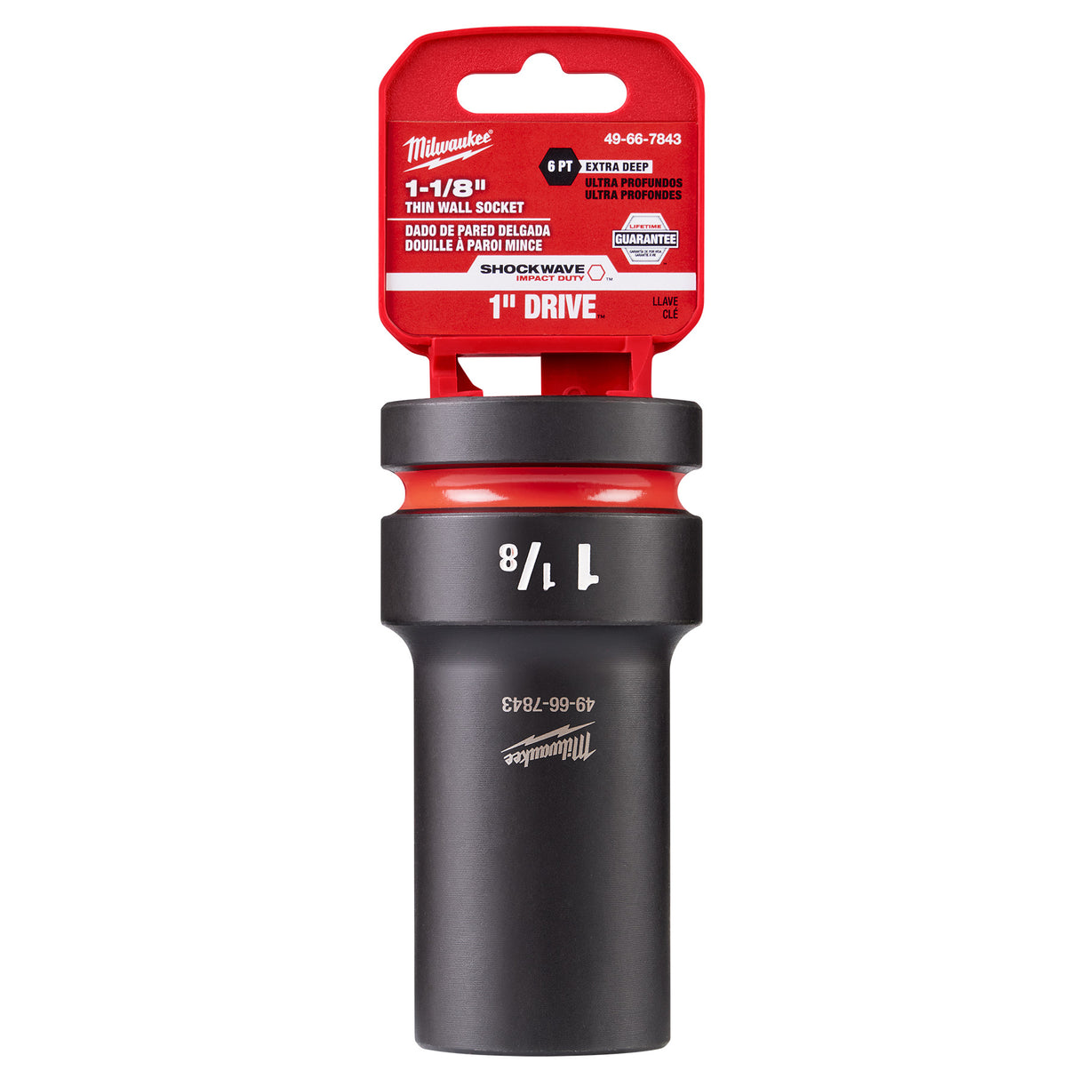 Milwaukee SHOCKWAVE Impact Duty™ 1" Drive 1-1/8" Thin Wall Extra Deep 6 Point Socket 49-66-7843