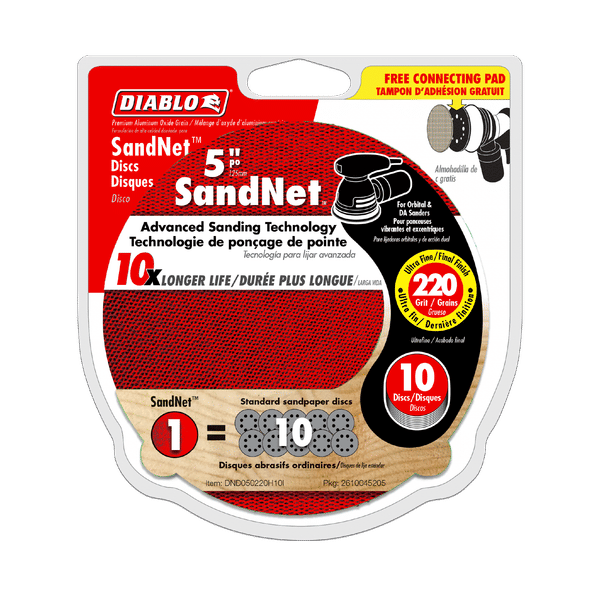 DIABLO DND050220H10I 5" Sand Demon™ 220-Grit Sanding Discs with Connection Pad (10-pk)