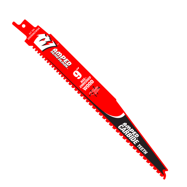 DIABLO DS0906CWSA 9" 5/7 TPI AMPED™ Demo Demon™ Carbide Teeth Reciprocating Saw Blade for Nail-Embedded Wood