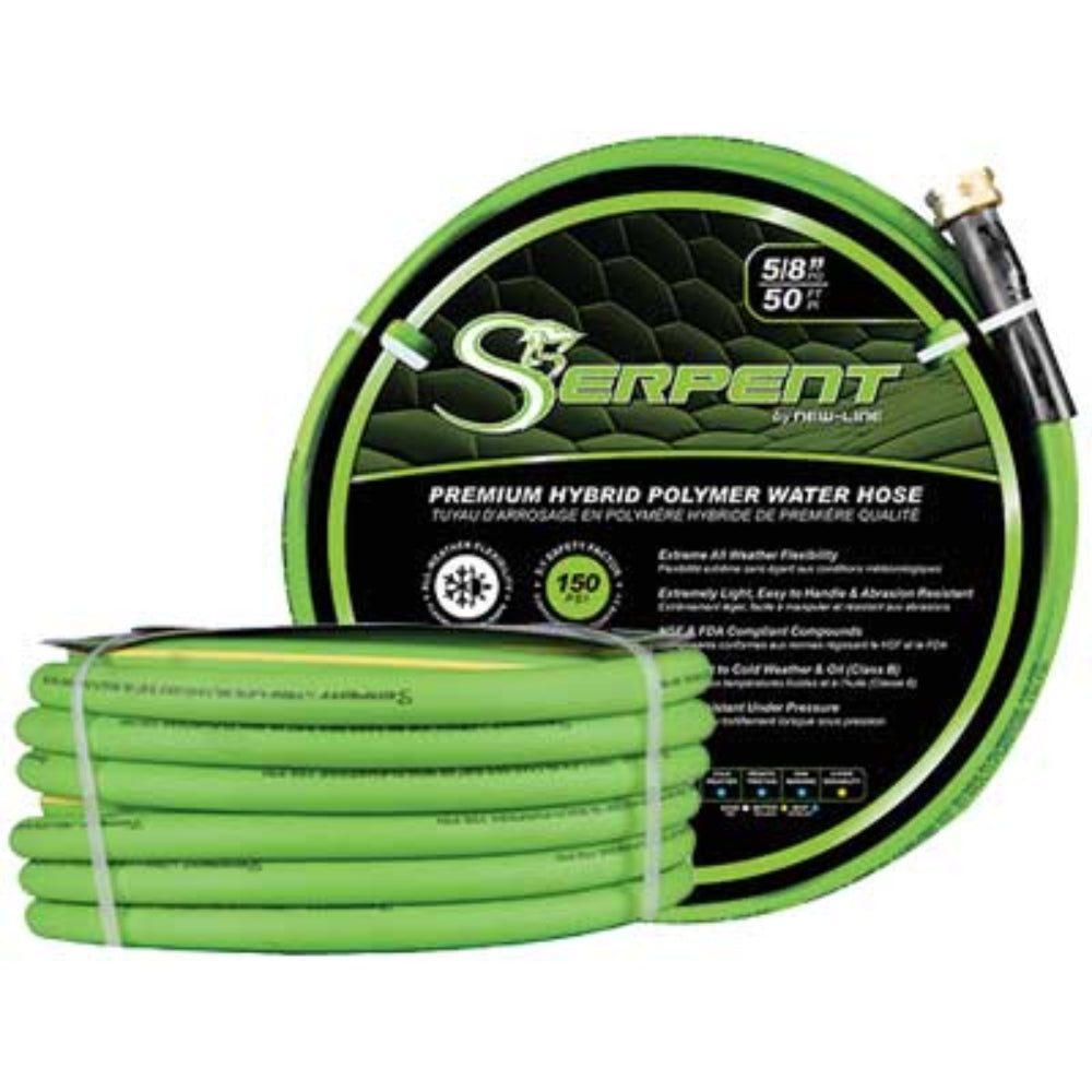 Serpent 5/8 Green Garden Hose With Fittings