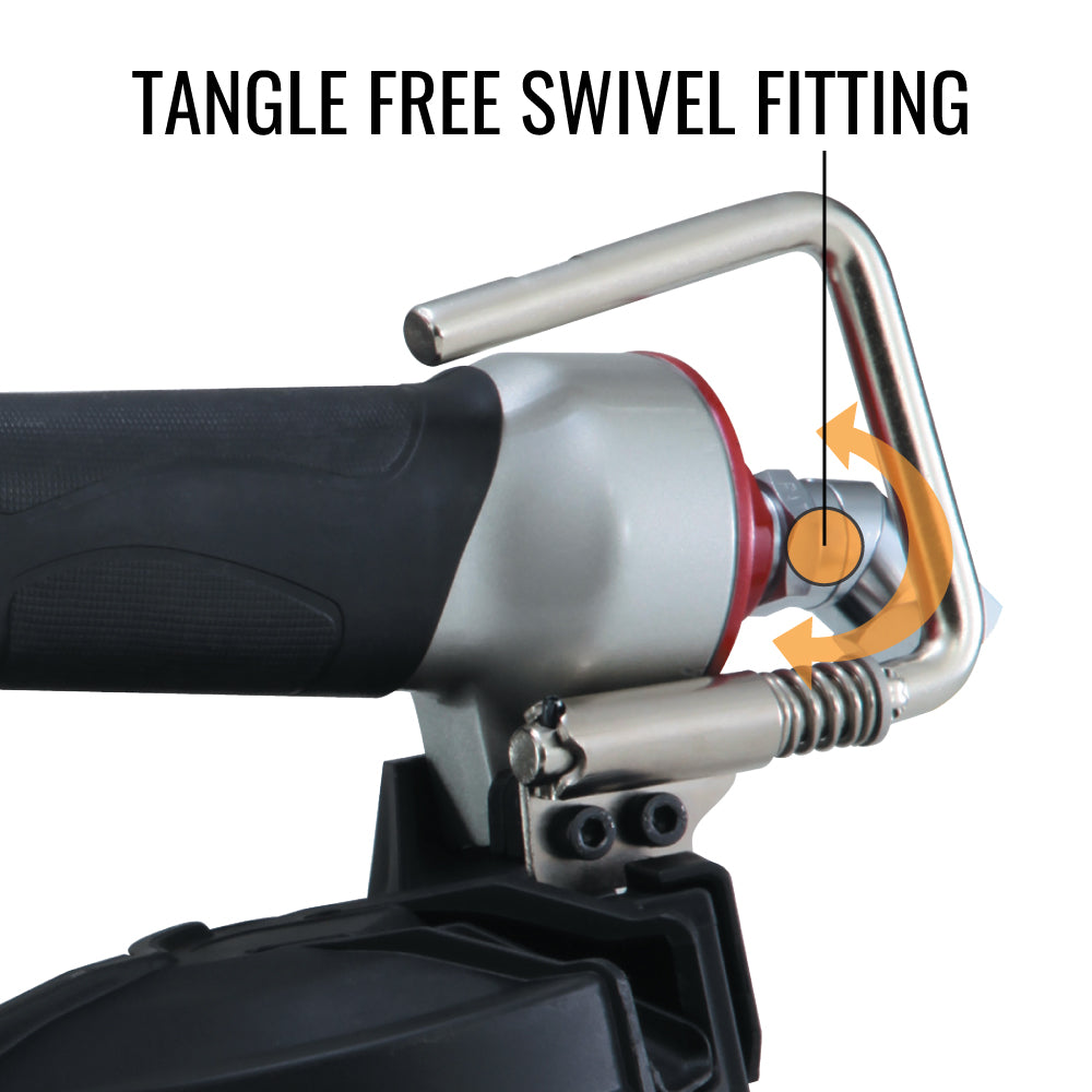 MAX CN890F3 tangle-free swivel fitting feature