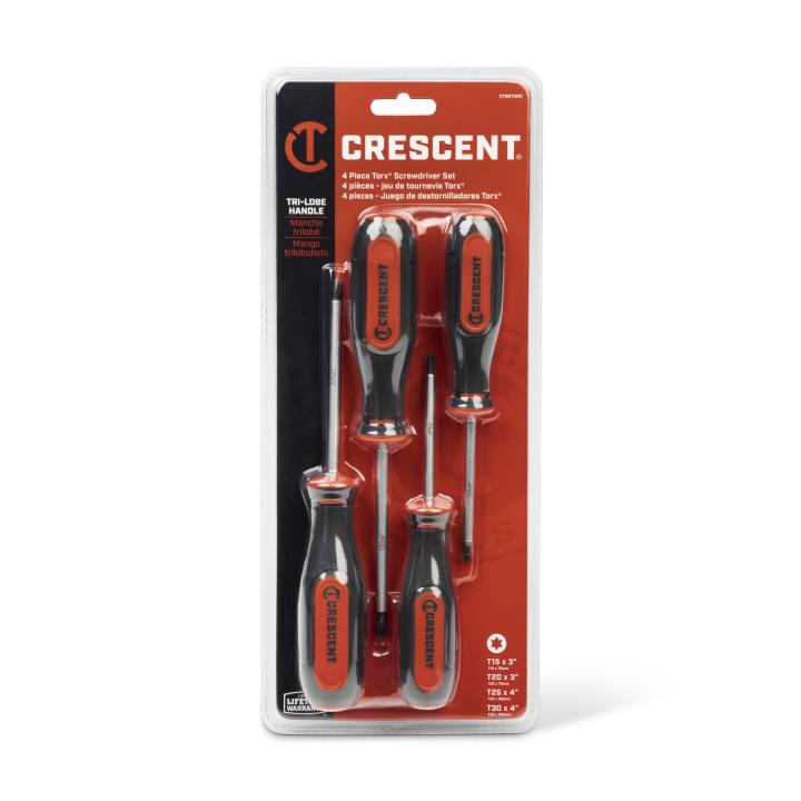 Crescent CTSET4PC 4 Piece Torx® Dual Material Screwdriver Set