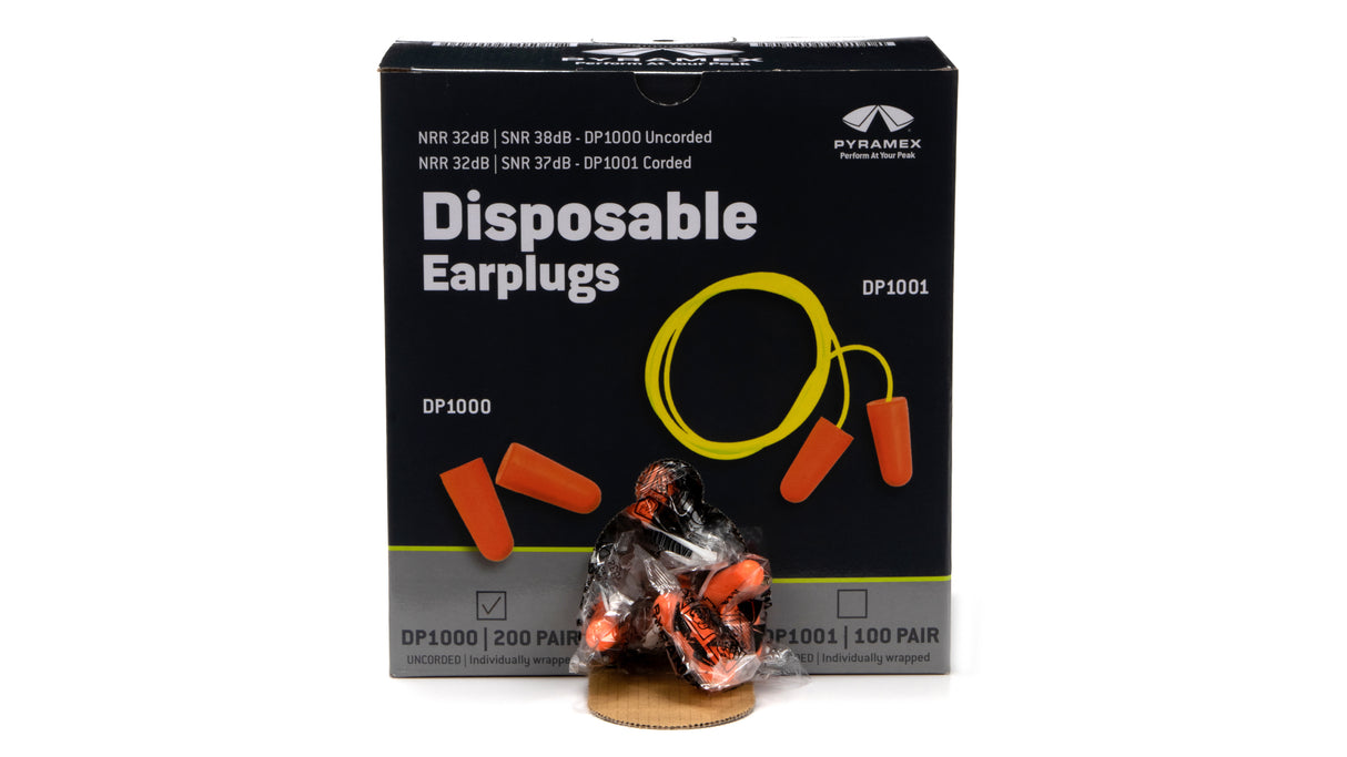 PYRAMEX DP1000 Disposable Earplugs - Uncorded