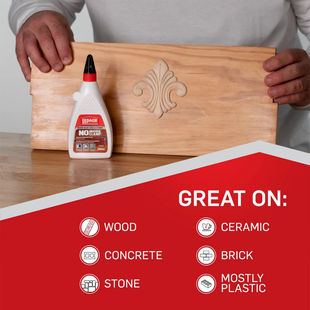 LePage 1982783 No More Clamp Wood Glue