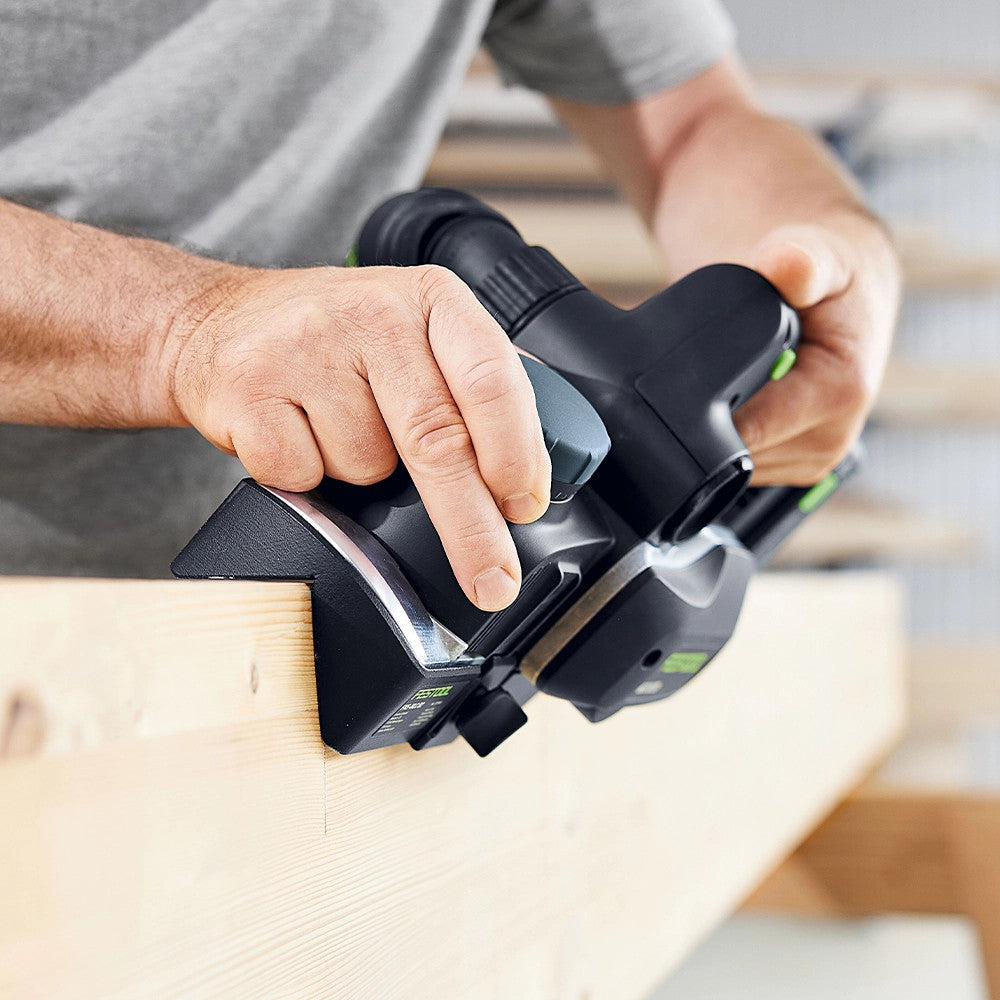 FESTOOL FNS-HLC 82 Chamfer Adaptor in use with HLC 82 planer