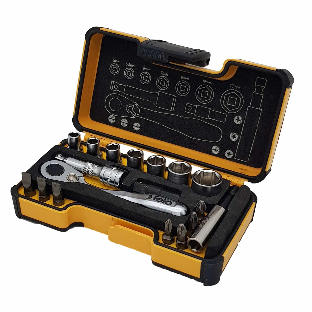 Felo XS-Strongbox XS 18 1/4" 18-pcs. PH/PZ/TORX®/SW/MS/BH