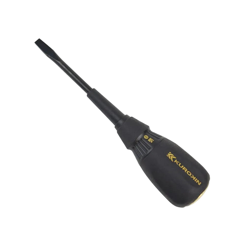 Fujiya Kurokin 564K-BG Slotted Screwdriver | 6mm Tip x 100mm Shaft (186mm OAL)