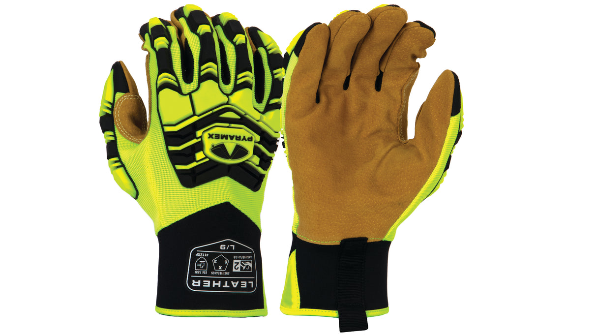 Pyramex Genuine Leather Level 2 Impact Gloves SMALL