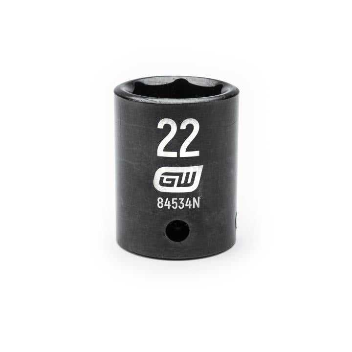 GEARWRENCH 84534N 1/2" Drive 6 Point Standard Impact Metric Socket 22mm