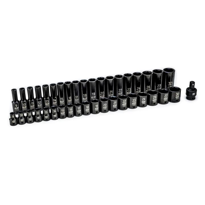 GEARWRENCH 84948N 39 Piece 1/2" Drive 6 Point Standard and Deep Impact Metric Socket Set