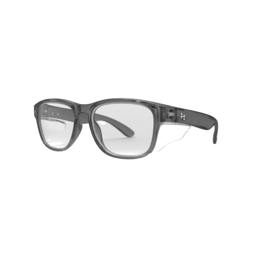 Hyspecs Safety Eyewear | ICON - CLEAR UV400 LENS - Iron Grey