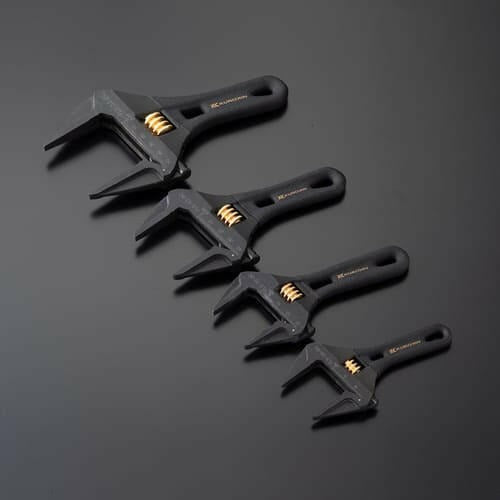 Fujiya Kurokin FLS-43-BG Lightweight Short Adjustable Wrench with Serrated Jaws
