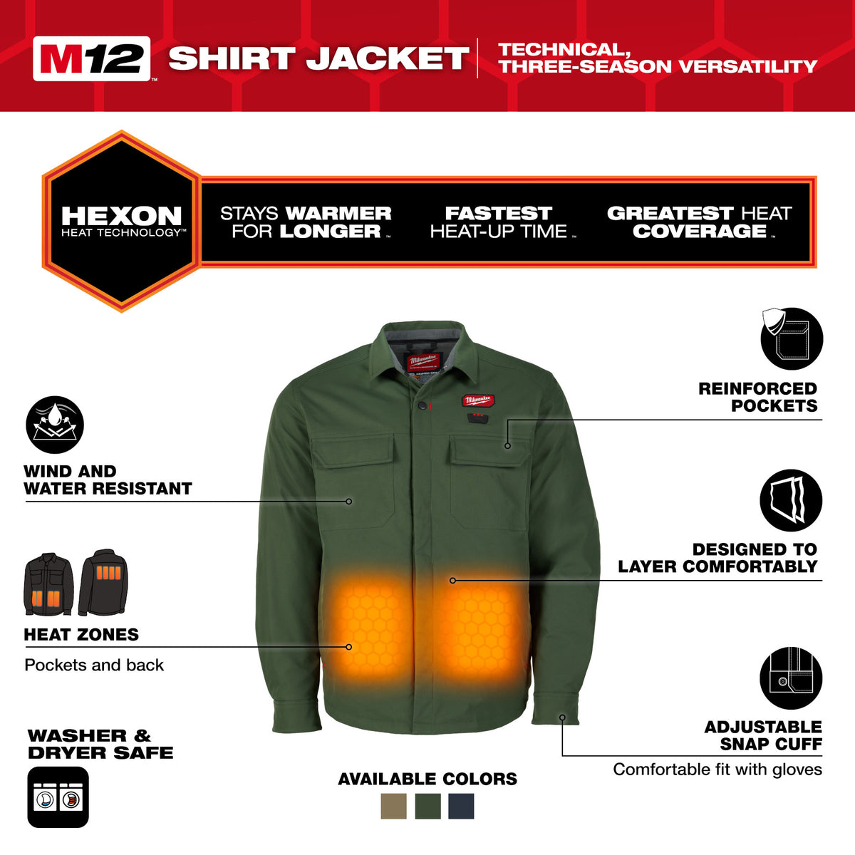 Milwaukee M103E-21 M12™ Shirt Jacket - Green
