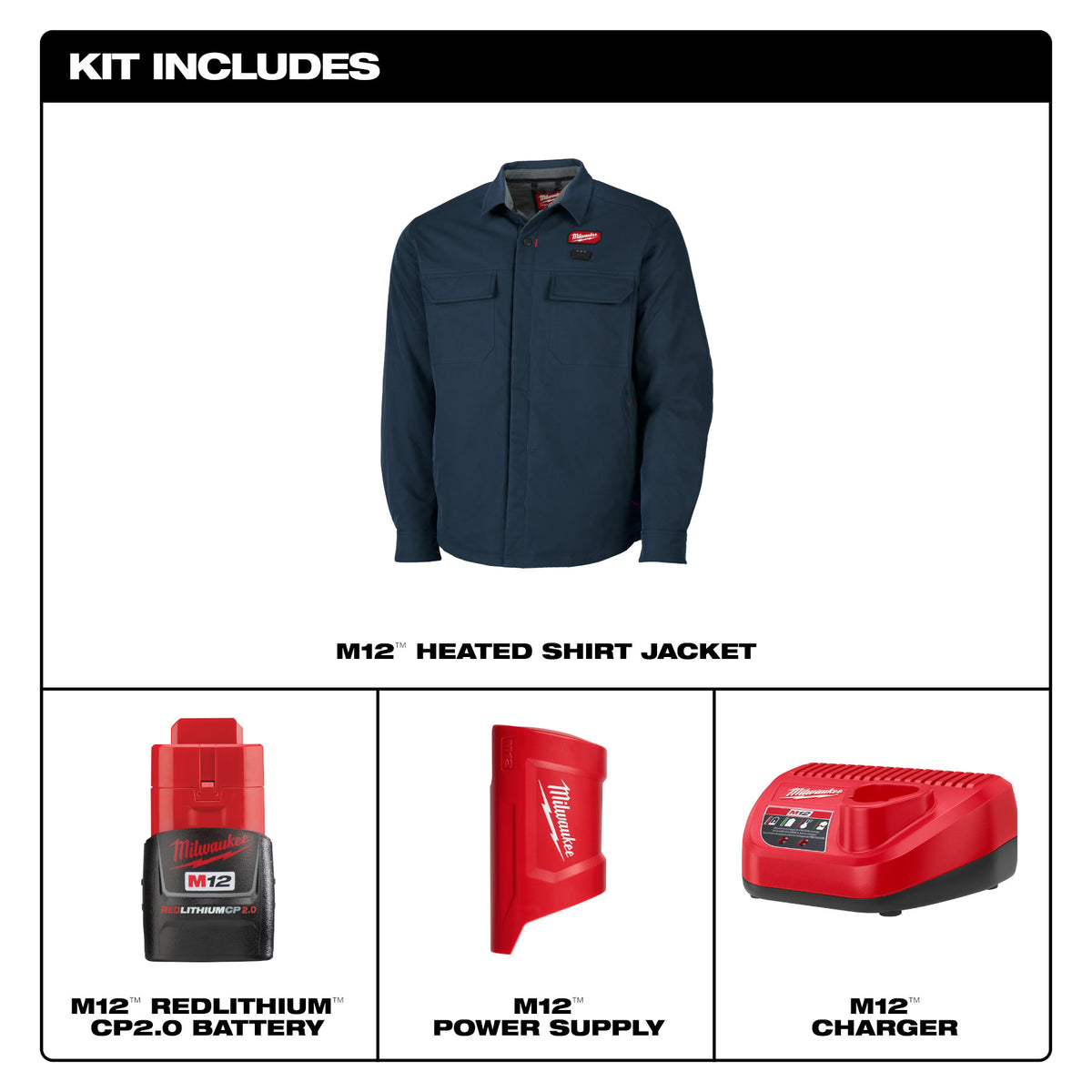 Milwaukee M103U-21 M12™ Shirt Jacket - Navy
