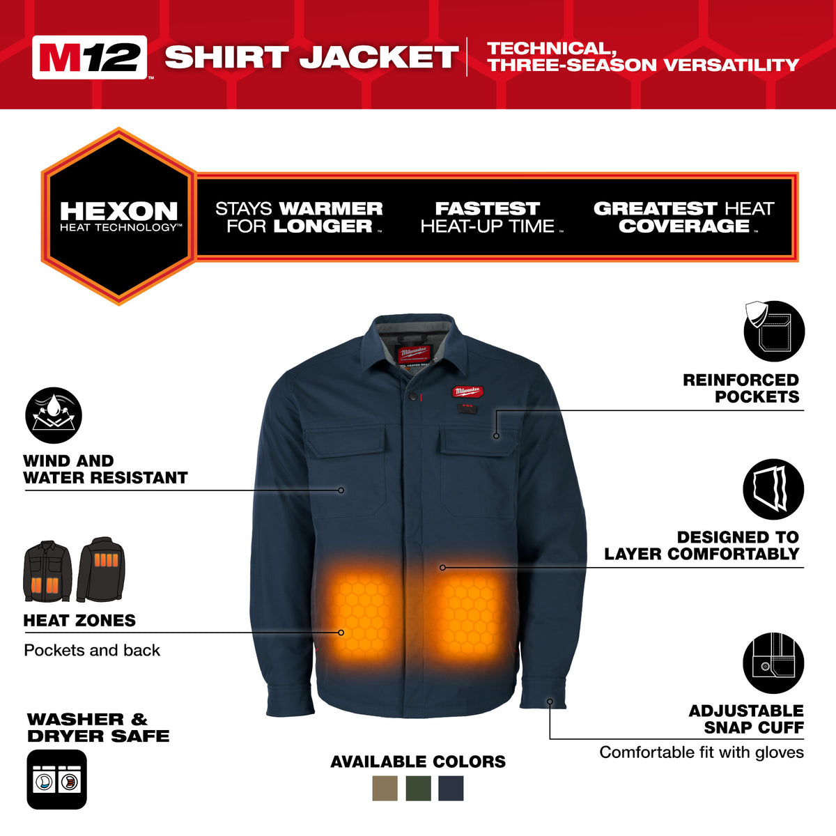 Milwaukee M103U-21 M12™ Shirt Jacket - Navy