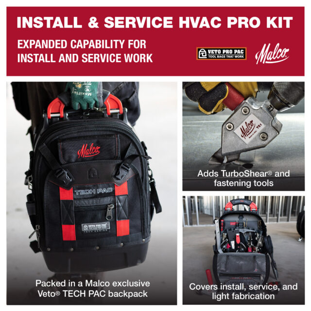 Malco® Install & Service HVAC Pro Kit with Veto® TECH PAC Backpack